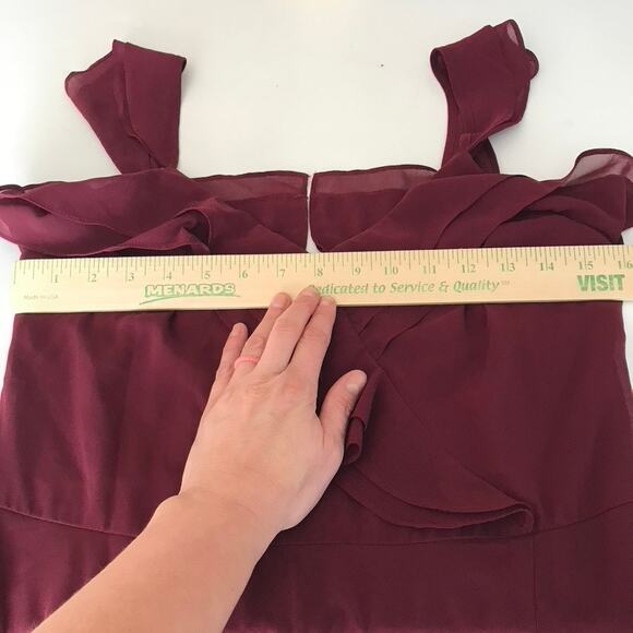 Lulus Dress Large Burgundy Adorning Glances Ruffles Resort Wedding Formal READ - Picture 11 of 16